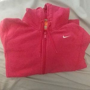 XS pink nike zip up hoodie